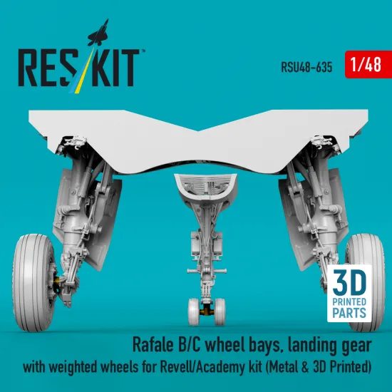 Reskit Rsu48-0635 1/48 Rafale B/C Wheel Bays Landing Gear With Weighted Wheels For Revell/Academy