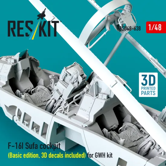 Reskit Rsu48-0638 1/48 F-16i Sufa Cockpit Basic Edition 3d Decals Included Gwh
