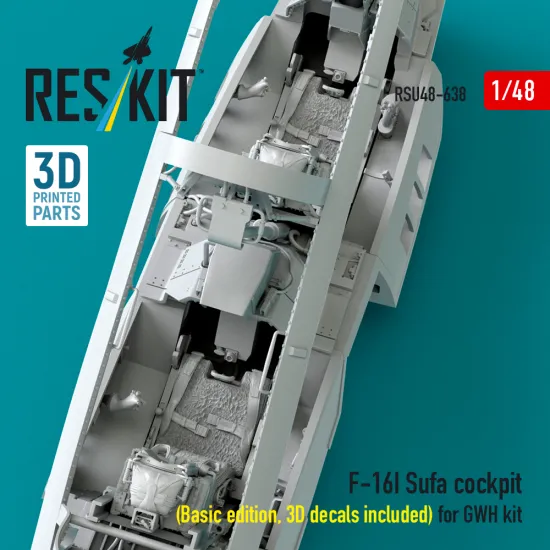 Reskit Rsu48-0638 1/48 F-16i Sufa Cockpit Basic Edition 3d Decals Included Gwh