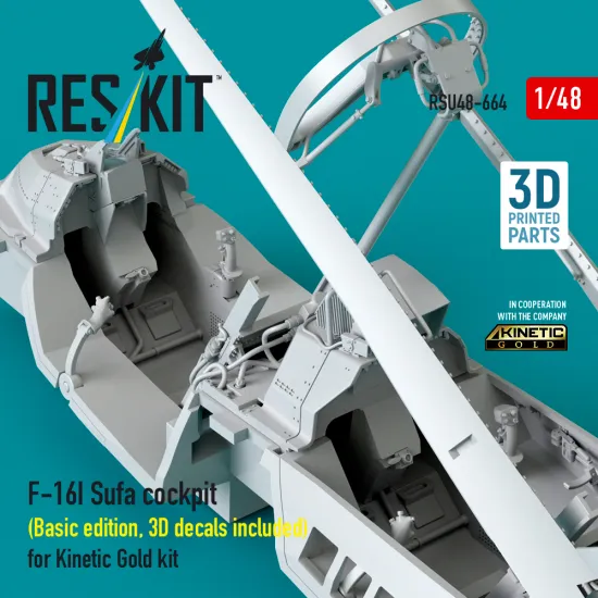 Reskit Rsu48-0664 1/48 F-16i Sufa Cockpit Basic Edition 3d Decals Kinetic Gold