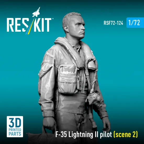 Reskit Rsf72-0124 1/72 F-35 Lightning Ii Pilot Scene 2 3d Printed