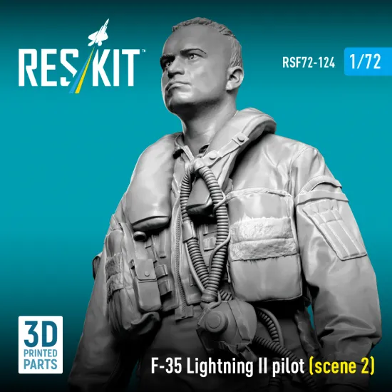 Reskit Rsf72-0124 1/72 F-35 Lightning Ii Pilot Scene 2 3d Printed