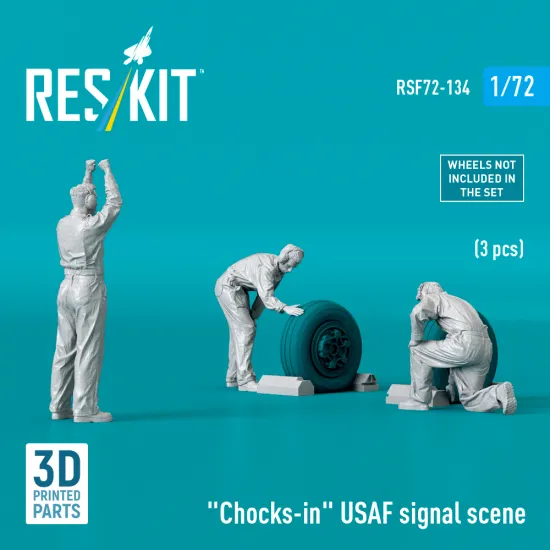Reskit Rsf72-0134 1/72 Chocks-in Usaf Signal Scene 3 Pcs 3d Printed