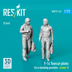 Reskit Rsf72-0141 1/72 F-14 Tomcat Pilots In A Standing Position Scene 1 2 Pcs