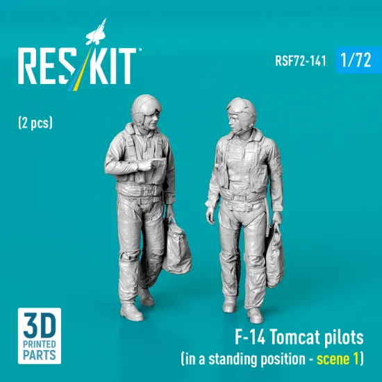 Reskit Rsf72-0141 1/72 F-14 Tomcat Pilots In A Standing Position Scene 1 2 Pcs