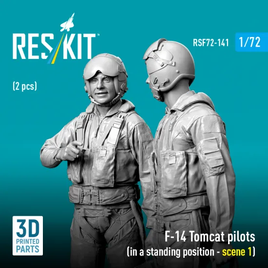 Reskit Rsf72-0141 1/72 F-14 Tomcat Pilots In A Standing Position Scene 1 2 Pcs