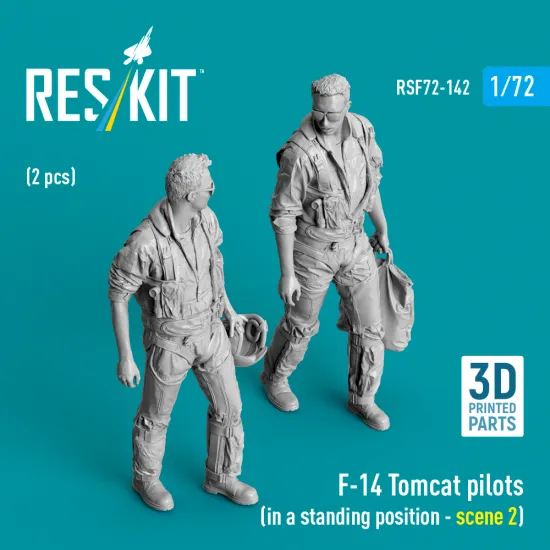 Reskit Rsf72-0142 1/72 F-14 Tomcat Pilots In A Standing Position Scene 2 2 Pcs
