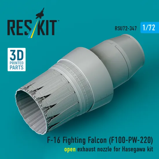 Reskit Rsu72-0347 1/72 F-16 Fighting Falcon F100-pw-220 Open Exhaust Nozzle For Hasegawa