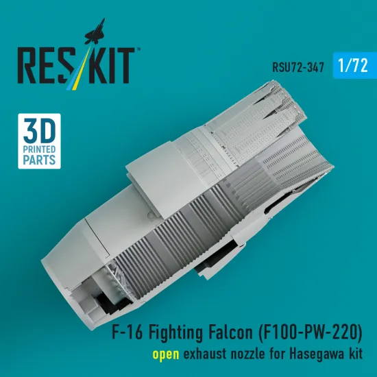 Reskit Rsu72-0347 1/72 F-16 Fighting Falcon F100-pw-220 Open Exhaust Nozzle For Hasegawa