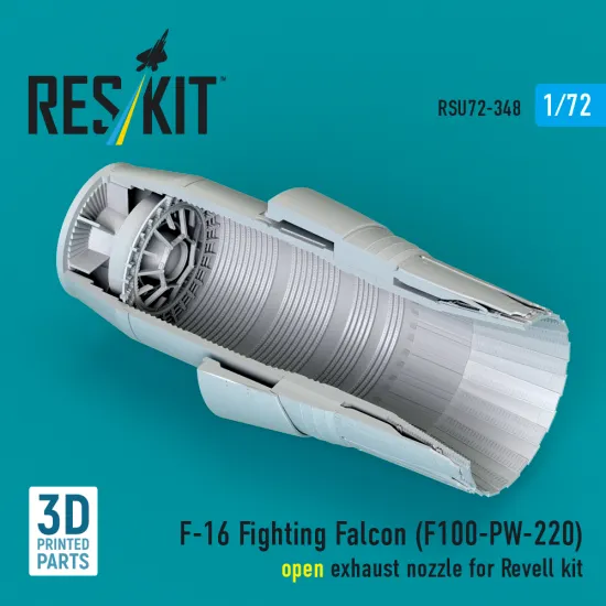 Reskit Rsu72-0348 1/72 F-16 Fighting Falcon F100-pw-220 Open Exhaust Nozzle For Revell