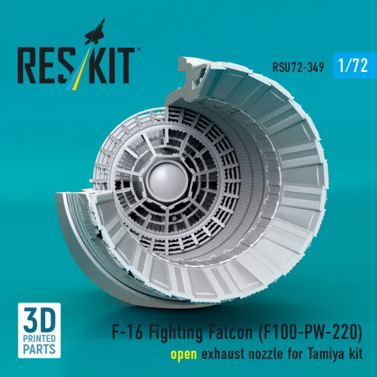 Reskit Rsu72-0349 1/72 F-16 Fighting Falcon F100-pw-220 Open Exhaust Nozzle For Tamiya Kit