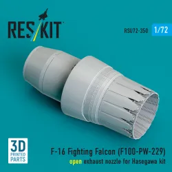 Reskit Rsu72-0350 1/72 F-16 Fighting Falcon F100-pw-229 Open Exhaust Nozzle For Hasegawa