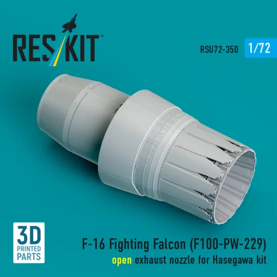 Reskit Rsu72-0350 1/72 F-16 Fighting Falcon F100-pw-229 Open Exhaust Nozzle For Hasegawa