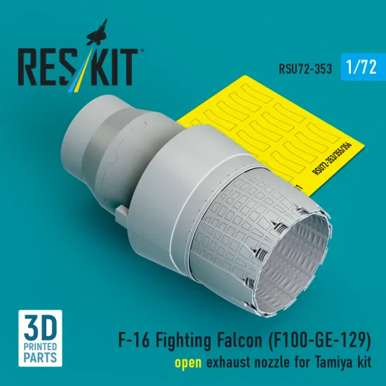Reskit Rsu72-0353 1/72 F-16 Fighting Falcon F110-ge-129 Open Exhaust Nozzle For Tamiya