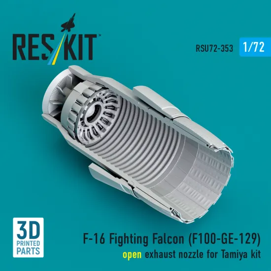 Reskit Rsu72-0353 1/72 F-16 Fighting Falcon F110-ge-129 Open Exhaust Nozzle For Tamiya