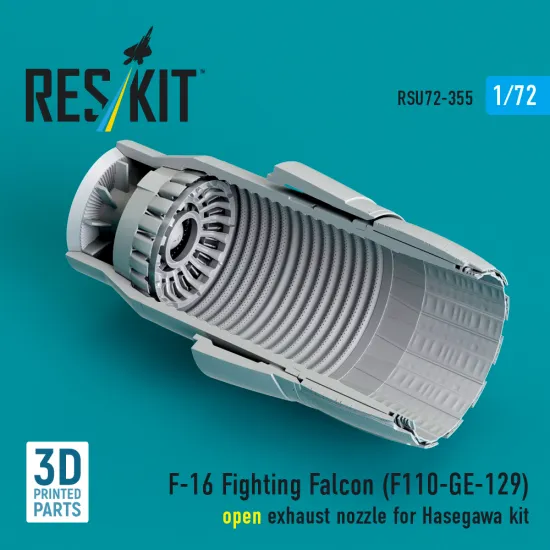 Reskit Rsu72-0355 1/72 F-16 Fighting Falcon F110-ge-129 Open Exhaust Nozzle For Hasegawa