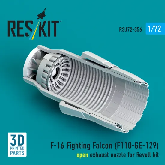 Reskit Rsu72-0356 1/72 F-16 Fighting Falcon F110-ge-129 Open Exhaust Nozzle For Revell
