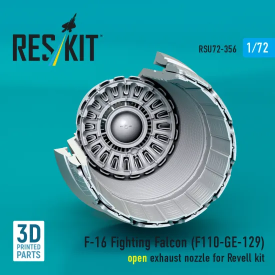 Reskit Rsu72-0356 1/72 F-16 Fighting Falcon F110-ge-129 Open Exhaust Nozzle For Revell