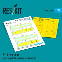 Reskit Rsm72-0021 1/72 Painting Mask For F-16 Two-seat Pre-cut For Revell