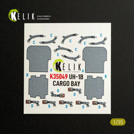 Kelik K35049 1/35 3d Decal Uh-1b Huey Cargo Bay Interior 3d Decals For Trumpeter