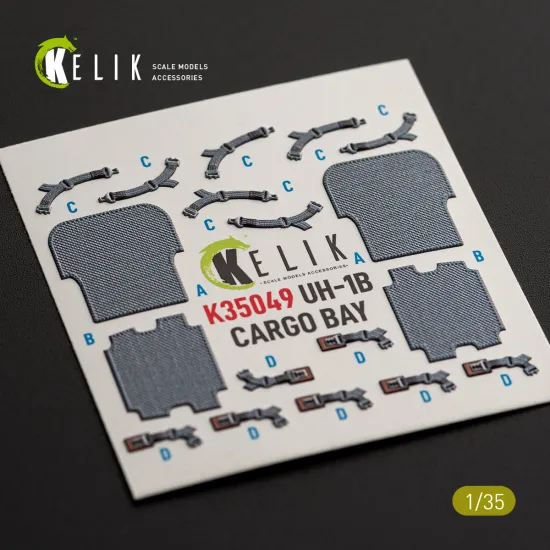Kelik K35049 1/35 3d Decal Uh-1b Huey Cargo Bay Interior 3d Decals For Trumpeter