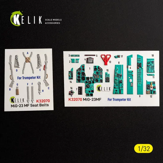 Kelik K32070 1/32 Mig-23 Mf Interior 3d Decals For Trumpeter