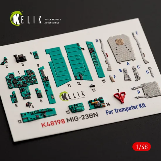Kelik K48198 1/48 Mig-23bn Interior 3d Decals For Trumpeter
