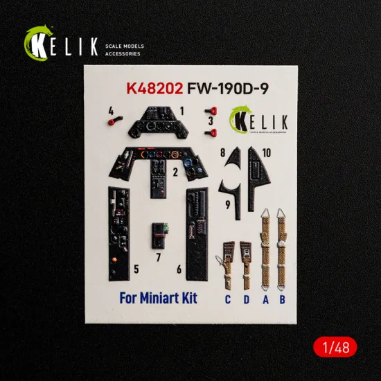 Kelik K48202 1/48 Fw-190d-9 - Interior 3d Decals For Miniart