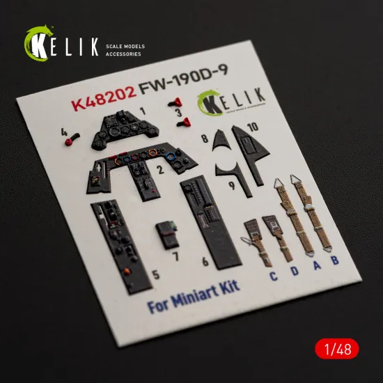 Kelik K48202 1/48 Fw-190d-9 - Interior 3d Decals For Miniart