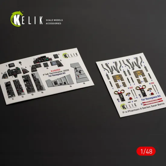 Kelik K48203 1/48 F-4e Terminator Interior 3d Decals For Hasegawa