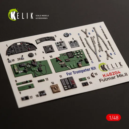 Kelik K48204 1/48 Fulmar Mk.ii - Interior 3d Decals For Trumpeter