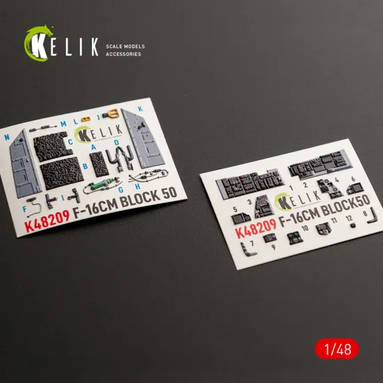 Kelik K48209 1/48 F-16cm - Interior 3d Decals For Gwh