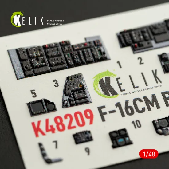 Kelik K48209 1/48 F-16cm - Interior 3d Decals For Gwh