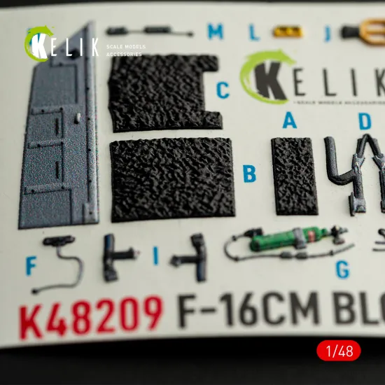 Kelik K48209 1/48 F-16cm - Interior 3d Decals For Gwh