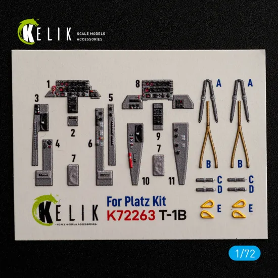 Kelik K72263 1/72 T-1b Interior 3d Decals For Platz