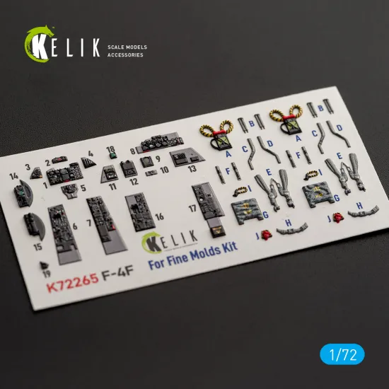 Kelik K72265 1/72 F-4f Phantom Interior 3d Decals For Finemolds