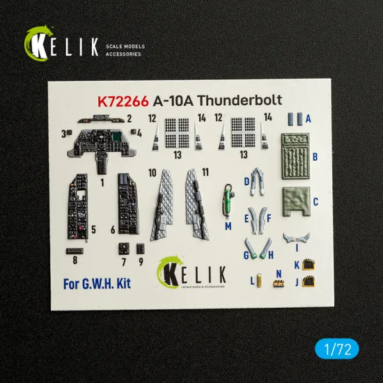 Kelik K72266 1/72 A-10a Thunderbolt Interior 3d Decals For Gwh