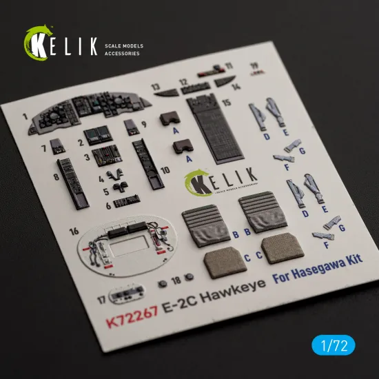 Kelik K72267 1/72 E-2c Hawkeye Interior 3d Decals For Hasegawa