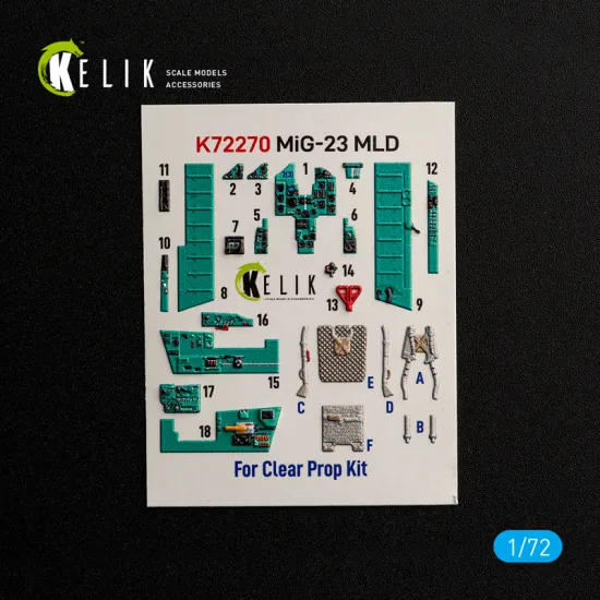 Kelik K72270 1/72 Mig-23mld Interior 3d Decals For Clearprop