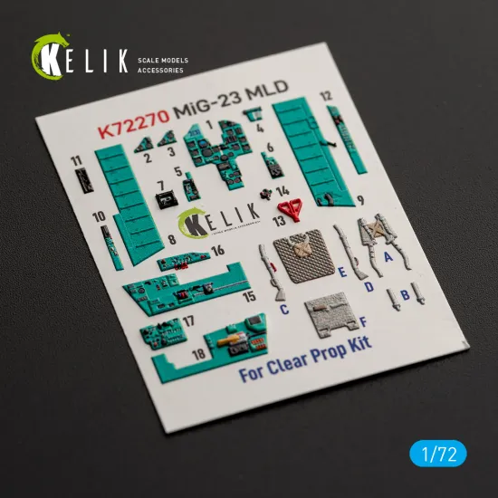 Kelik K72270 1/72 Mig-23mld Interior 3d Decals For Clearprop