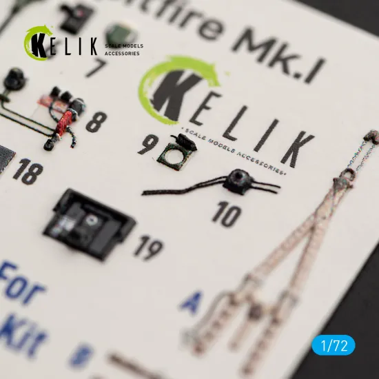 Kelik K72274 1/72 Spitfire Mk.i Interior 3d Decals For Ibg