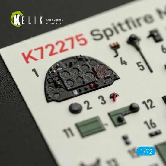 Kelik K72275 1/72 Spitfire Mk.ii Interior 3d Decals For Ibg