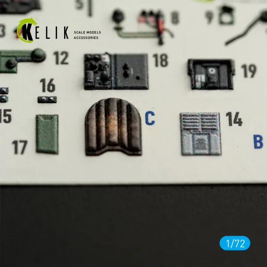 Kelik K72275 1/72 Spitfire Mk.ii Interior 3d Decals For Ibg