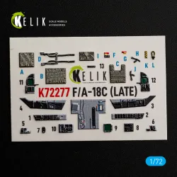 Kelik K72277 1/72 F/A-18c Late Interior 3d Decals For Academy 12411