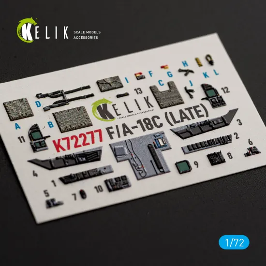 Kelik K72277 1/72 F/A-18c Late Interior 3d Decals For Academy 12411