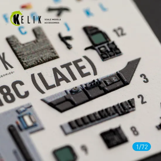 Kelik K72277 1/72 F/A-18c Late Interior 3d Decals For Academy 12411