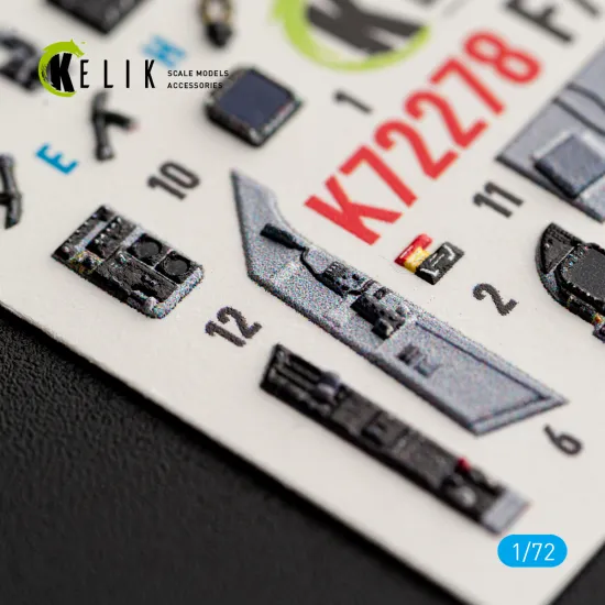 Kelik K72278 1/72 F/A-18a Interior 3d Decals For Academy 12411