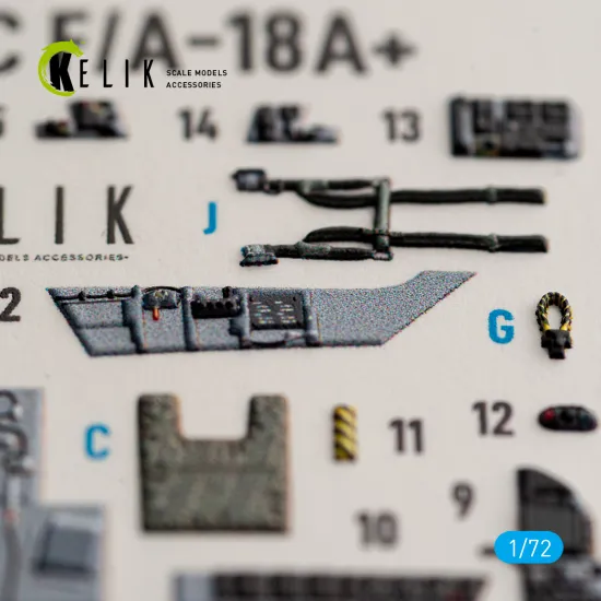 Kelik K72279 1/72 Usmc F/A-18 Interior 3d Decals For Academy 12411