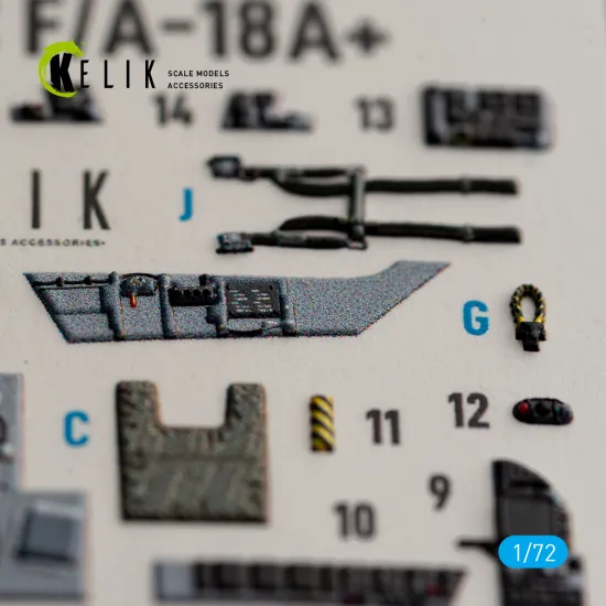 Kelik K72279 1/72 Usmc F/A-18 Interior 3d Decals For Academy 12411
