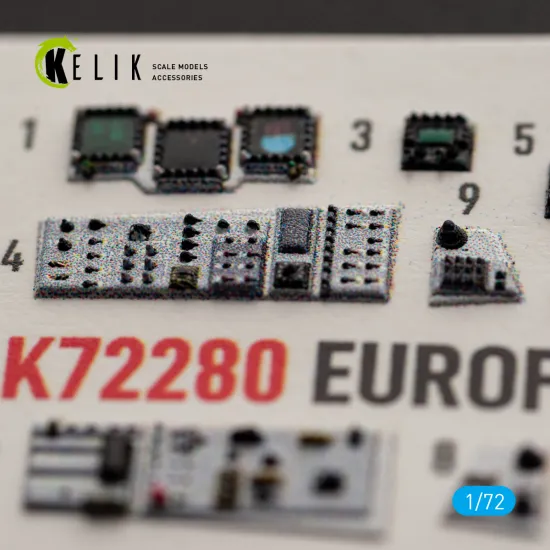 Kelik K72280 1/72 Eurofighter Typhoon Interior 3d Decals For Hasegawa